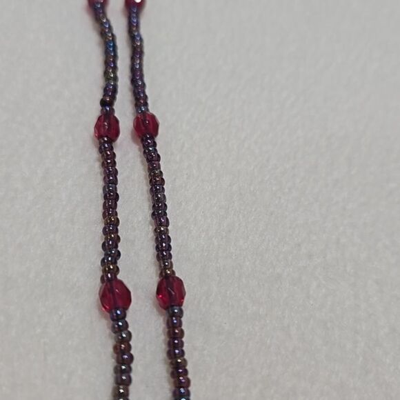 Beaded Necklace in Deep Red - Picture 6 of 6